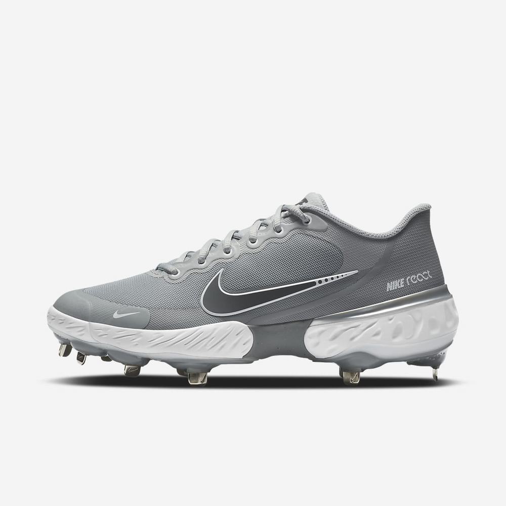 Crampon Baseball Nike Alpha Huarache Elite 3 Low Grise 0461-792 Light Solar Flare Heather/Particle Grey/White/Iron Grey Homme | GMQ-79866503